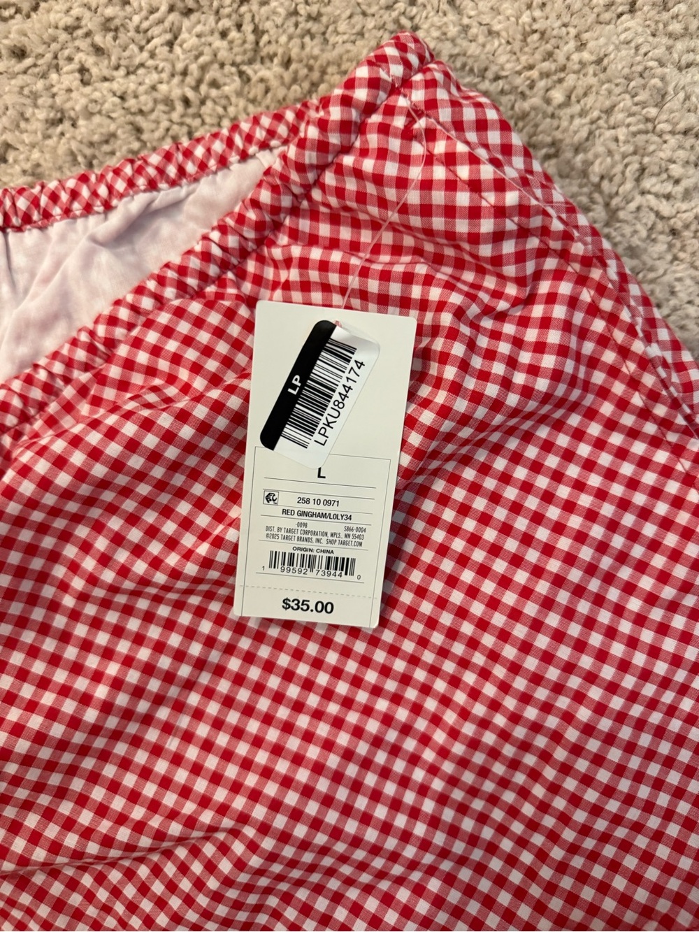 Parke red gingham shorts in Large - Picture 3 of 3